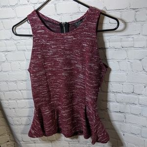 Topshop Peplum Top with full zipper back. Size 4